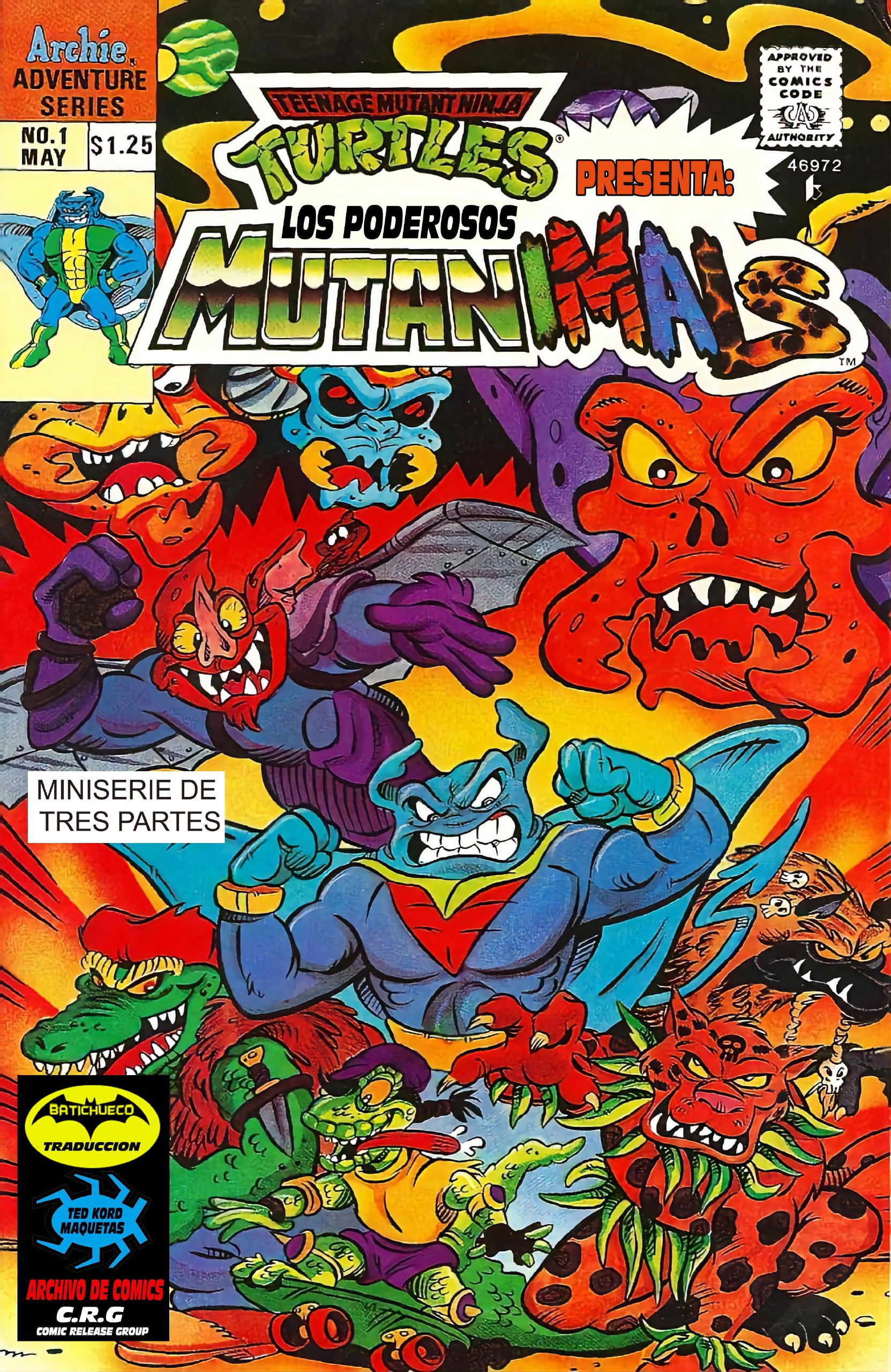 Portada ampliada de Turtles Los Poderosos Mutanimals