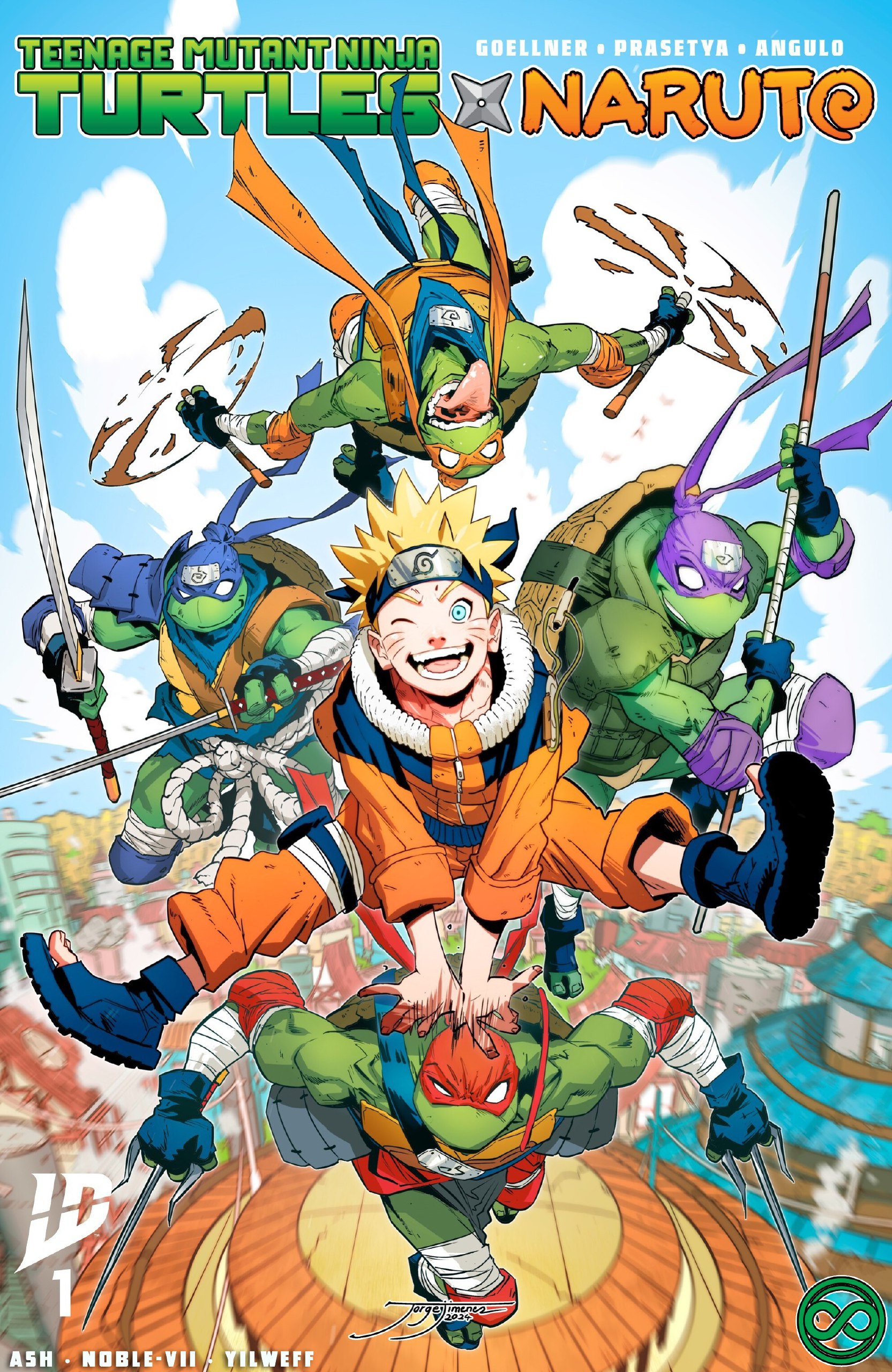 Portada ampliada de TEENAGE MUTANT NINJA TURTLES x NARUTO