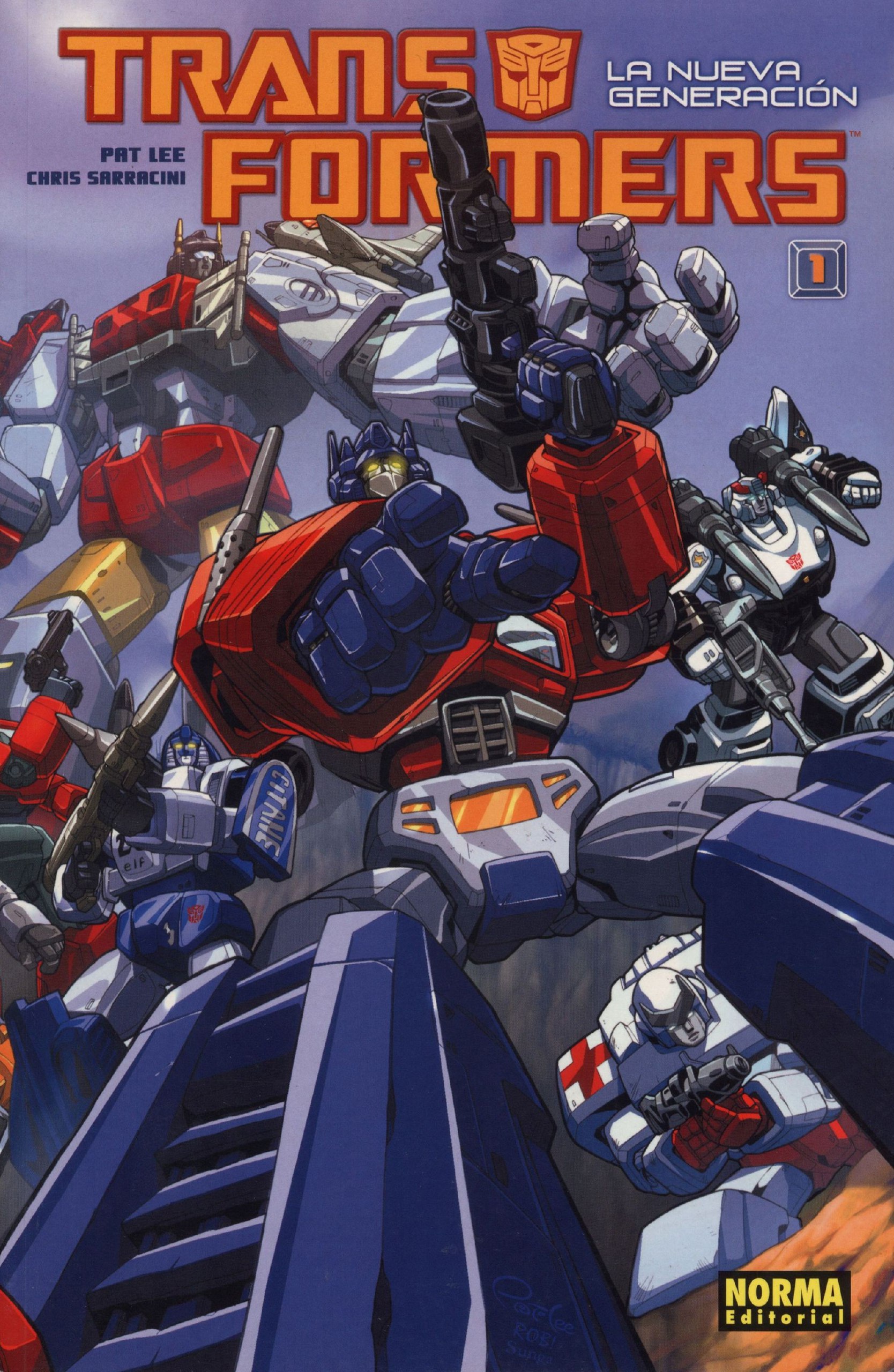 Portada ampliada de TRANSFORMERS LA NUEVA GENERACION
