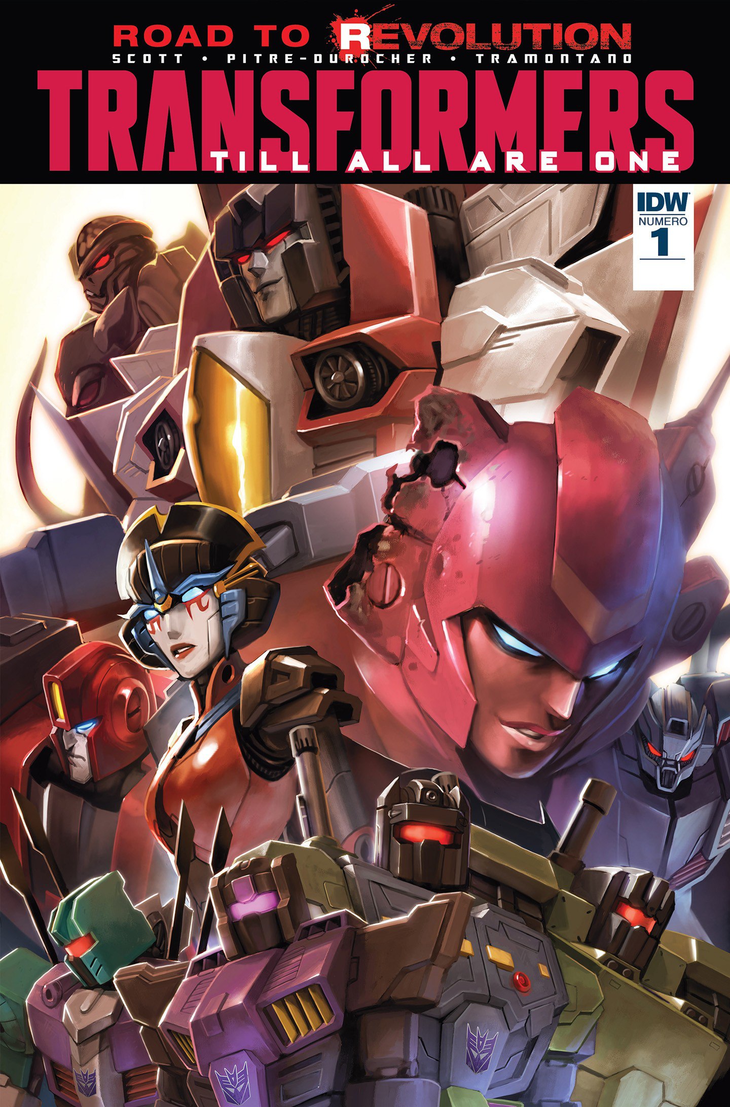 Portada ampliada de Transformers Till All Are One Road to Revolution