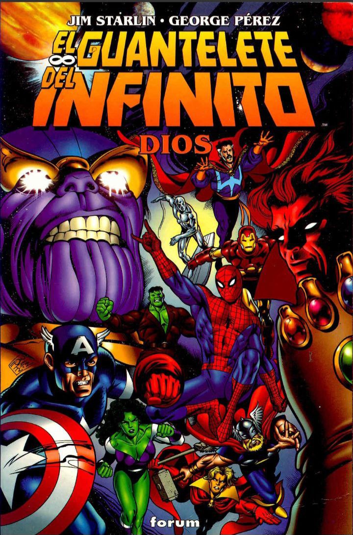 Portada ampliada de EL GUANTELETE DEL INFINITO DE LOS DIOS