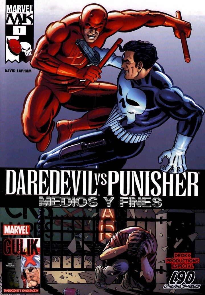 Portada ampliada de DAREDEVIL VS PUNISHER MEDIOS Y FINES
