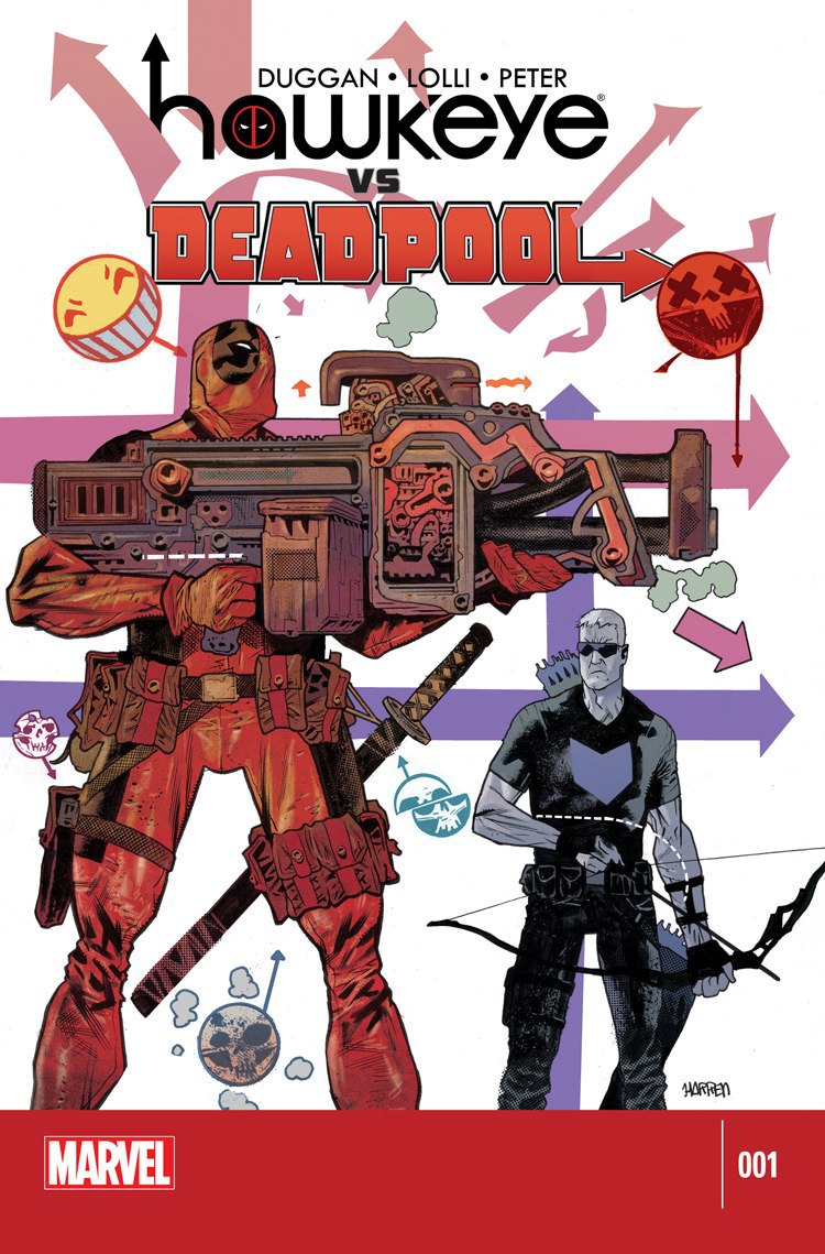Portada ampliada de hawkeye vs DEADPOOL