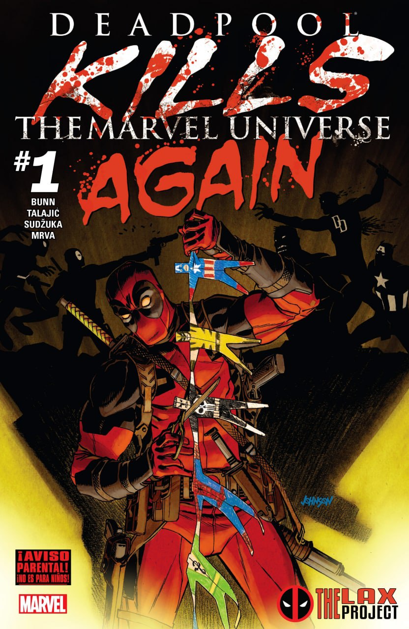 Portada ampliada de DEADPOOL KILLS THE MARVEL UNIVERSE AGAIN