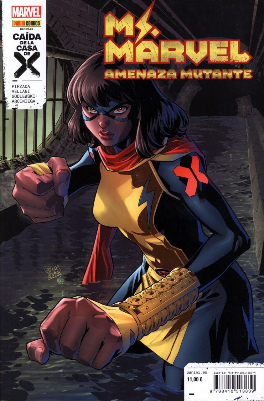 Portada ampliada de Ms. Marvel Amenaza Mutante