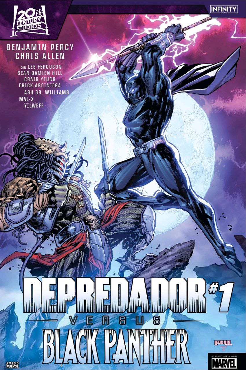 Portada ampliada de Depredador #1 versus Black Panther
