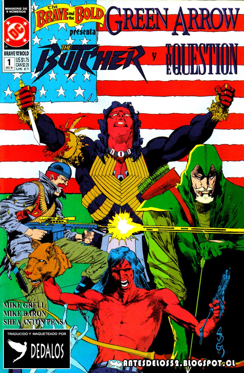 Portada ampliada de The Brave and the Bold presents Green Arrow: The Butcher v The Question