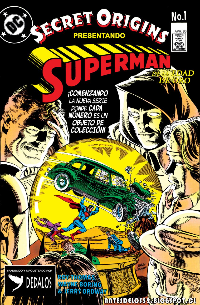 Portada ampliada de SECRET ORIGINS PRESENTANDO SUPERMAN