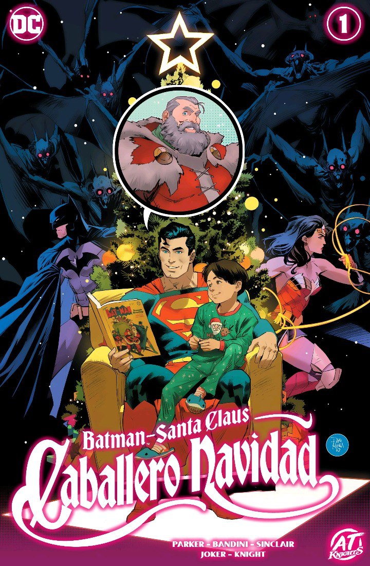 Portada ampliada de Batman-Santa Claus Caballero Navidad