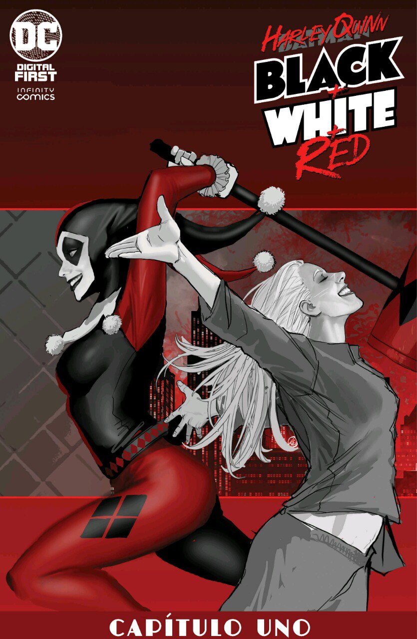 Portada ampliada de Harley Quinn Black White Red