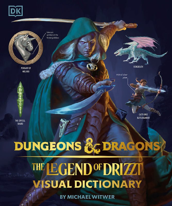 Portada ampliada de DUNGEONS & DRAGONS THE LEGEND OF DRIZZT VISUAL DICTIONARY