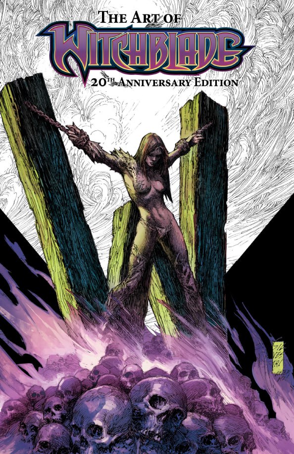 Portada ampliada de The Art of Witchblade 20th Anniversary Edition