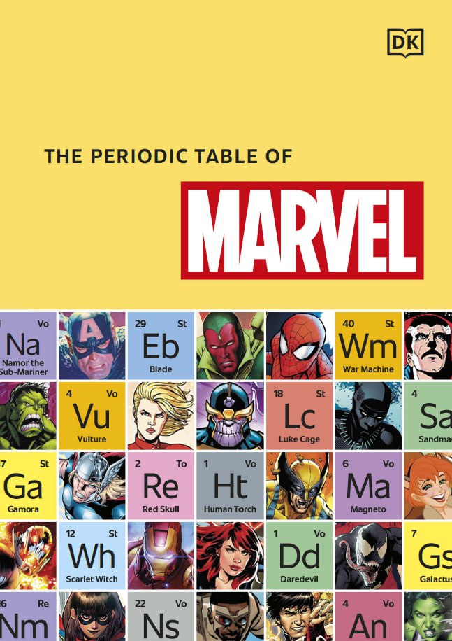 Portada ampliada de THE PERIODIC TABLE OF MARVEL
