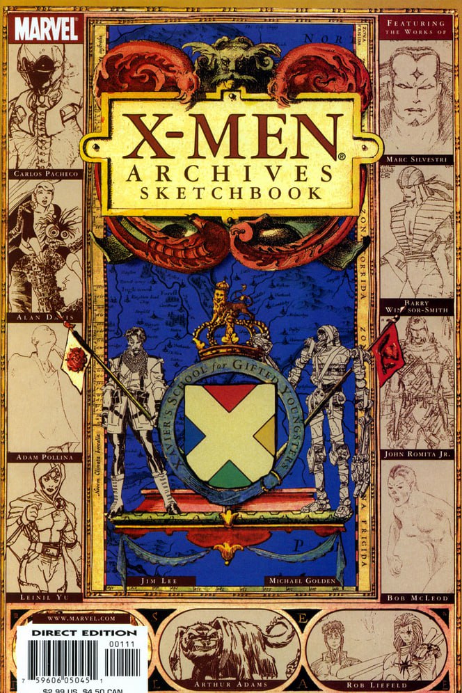 Portada ampliada de X-MEN ARCHIVES SKETCHBOOK