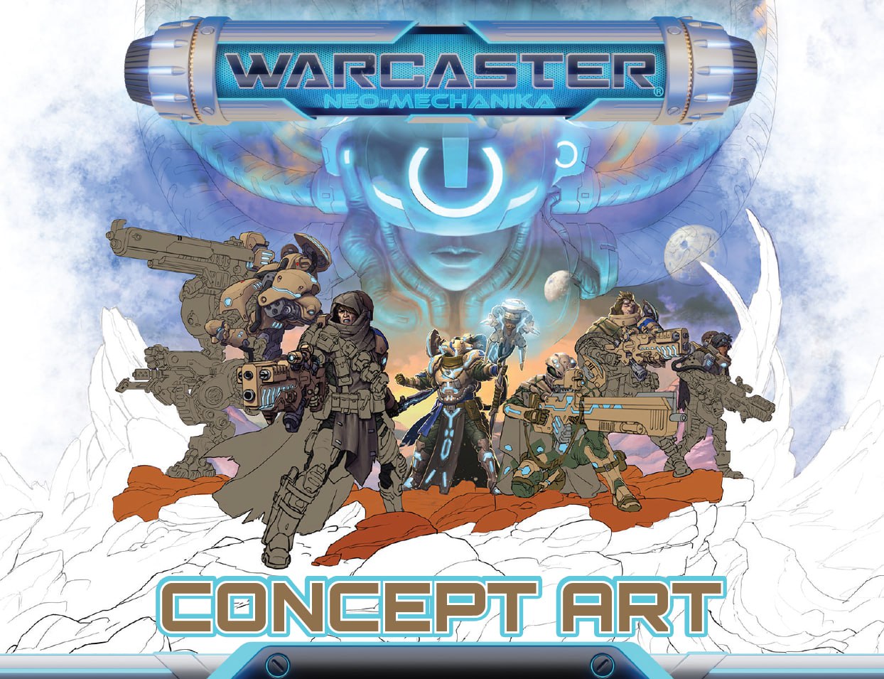 Portada ampliada de WARCASTER NEO-MECHANKA CONCEPT ART