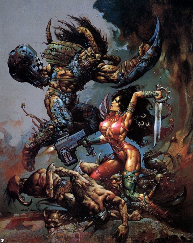 Portada ampliada de Simon Bisley Artbook