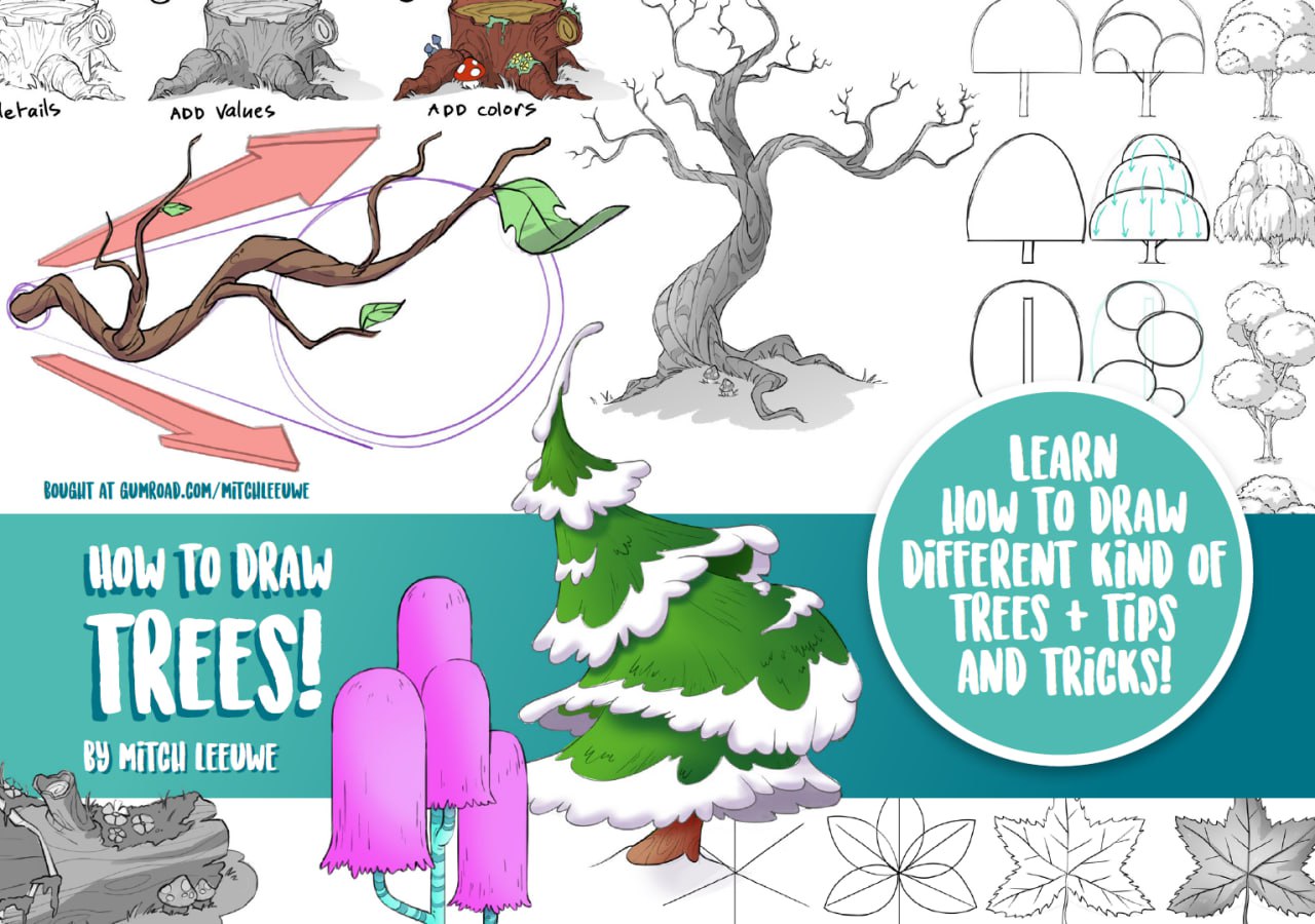 Portada ampliada de HOW TO DRAW TREES!
