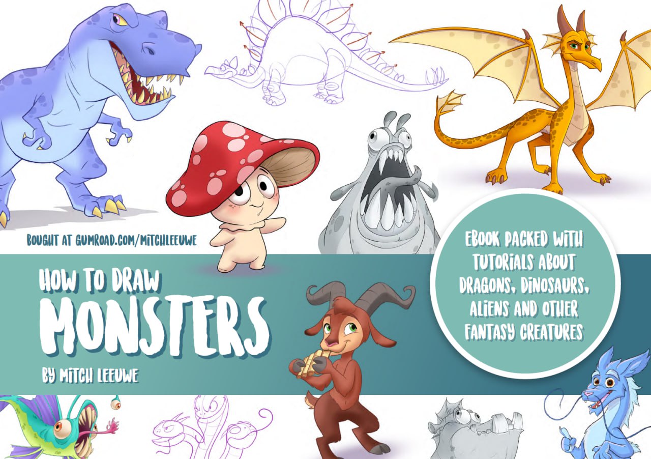 Portada ampliada de HOW TO DRAW MONSTERS