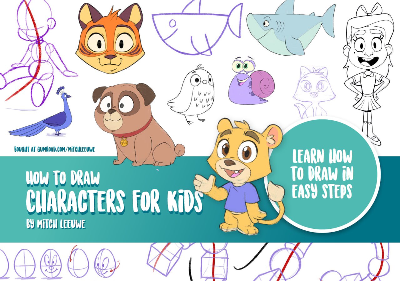 Portada ampliada de HOW TO DRAW CHARACTERS FOR KIDS