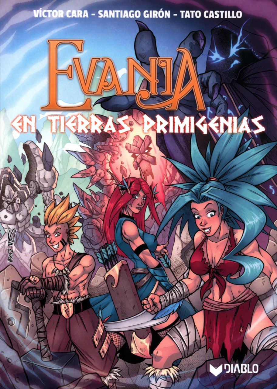 Portada ampliada de Evania en tierras primigenias