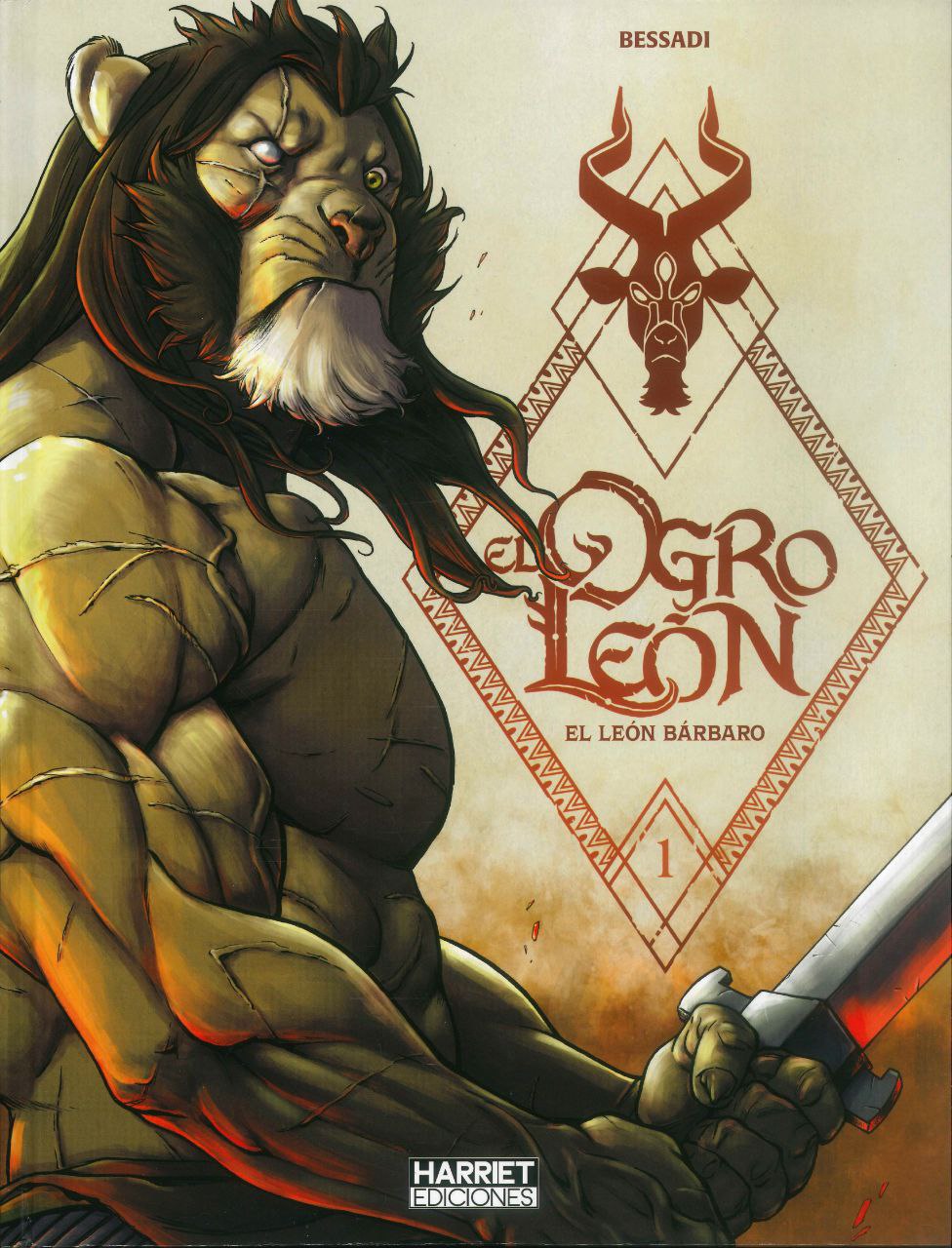 Portada ampliada de Ogro León. El León Bárbaro