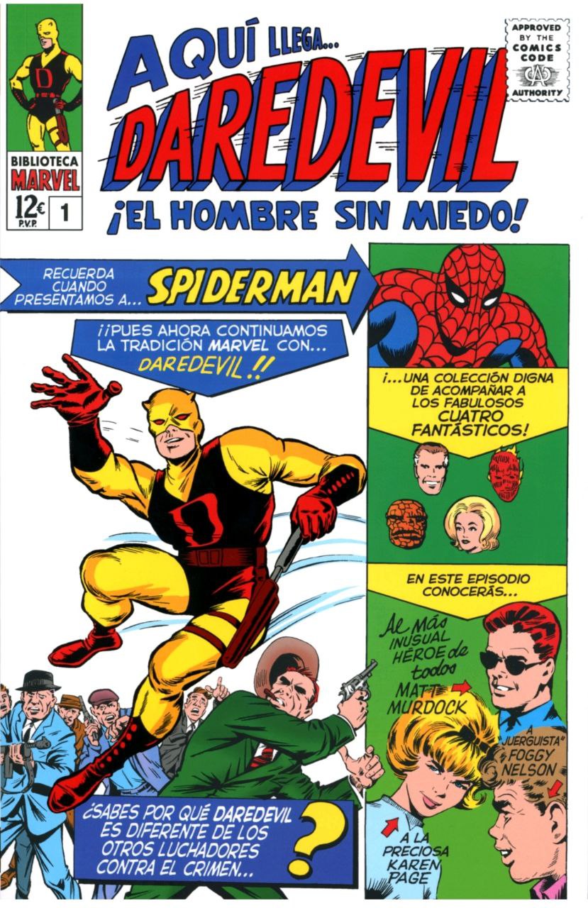Portada ampliada de AQUÍ LLEGA DAREDEVIL ¡EL HOMBRE SIN MIEDO!