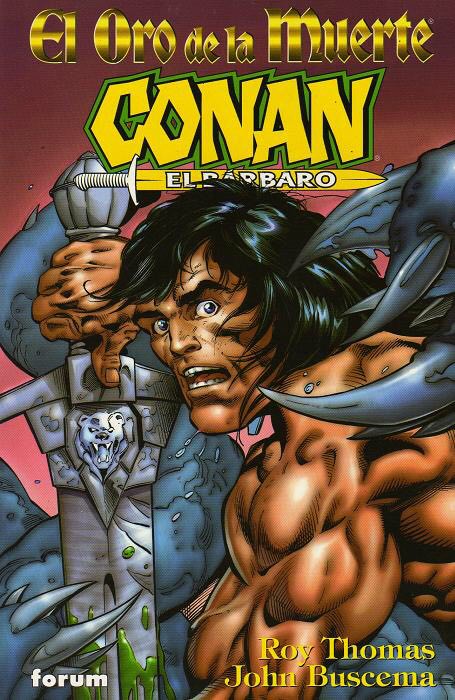 Portada ampliada de El Oro de la Muerte CONAN EL BÁRBARO