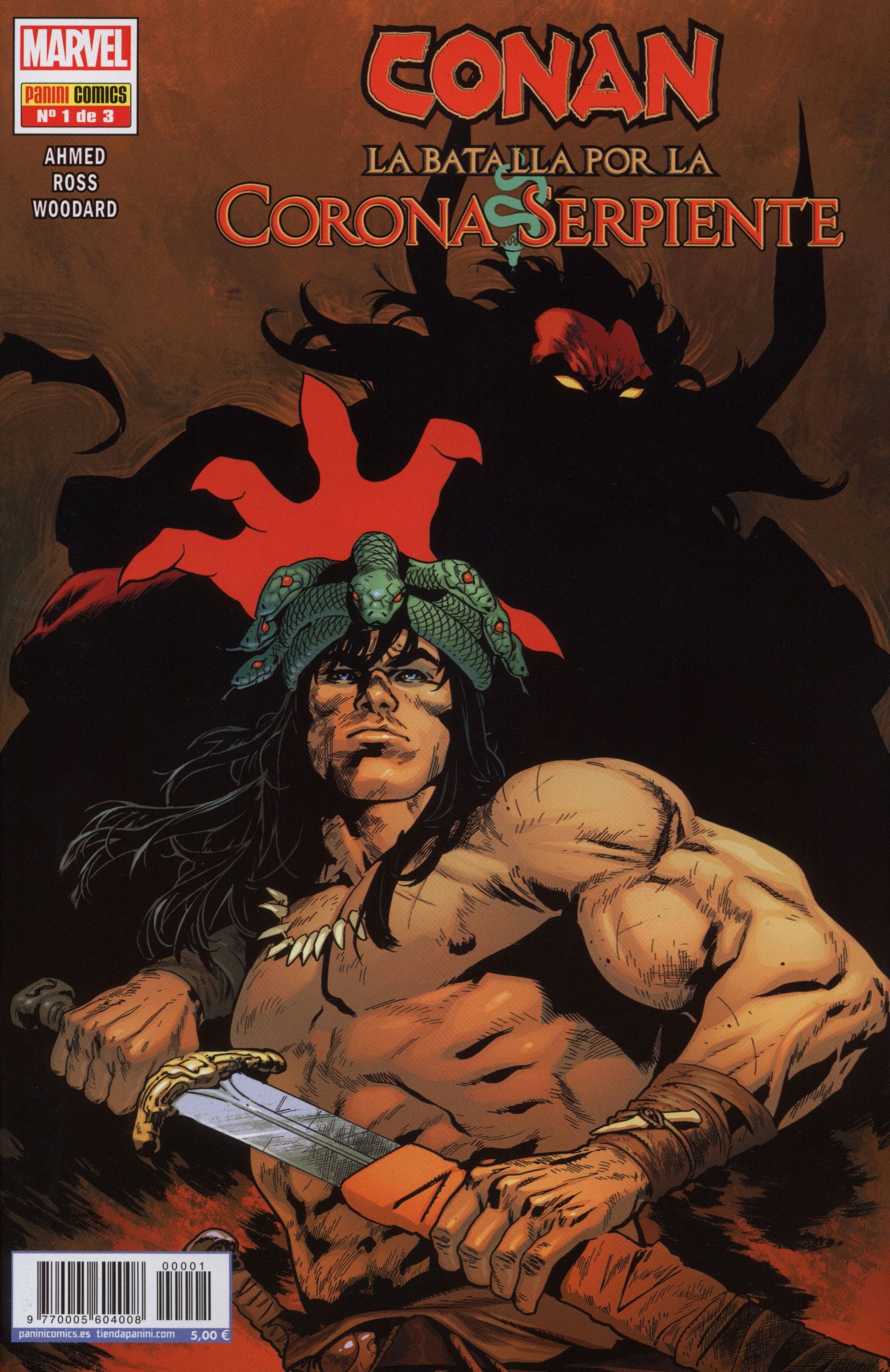 Portada ampliada de CONAN LA BATALLA POR LA CORONA SERPIENTE