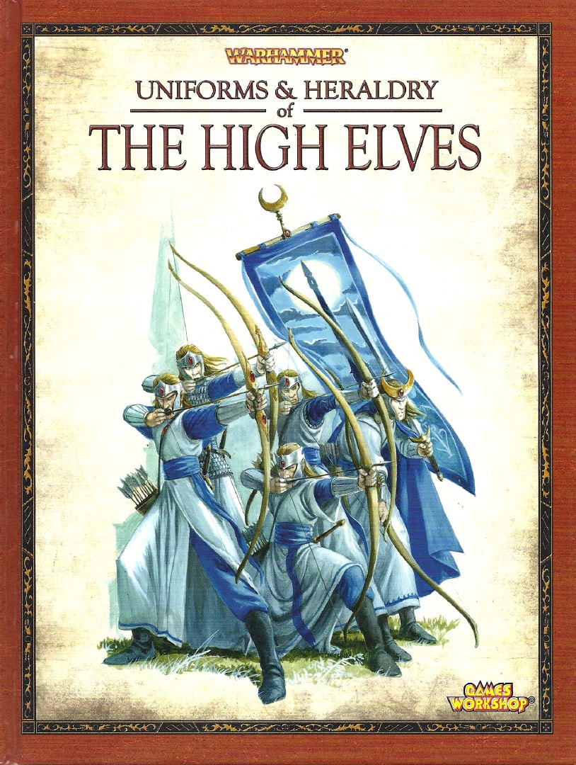 Portada ampliada de UNIFORMS & HERALDRY of THE HIGH ELVES