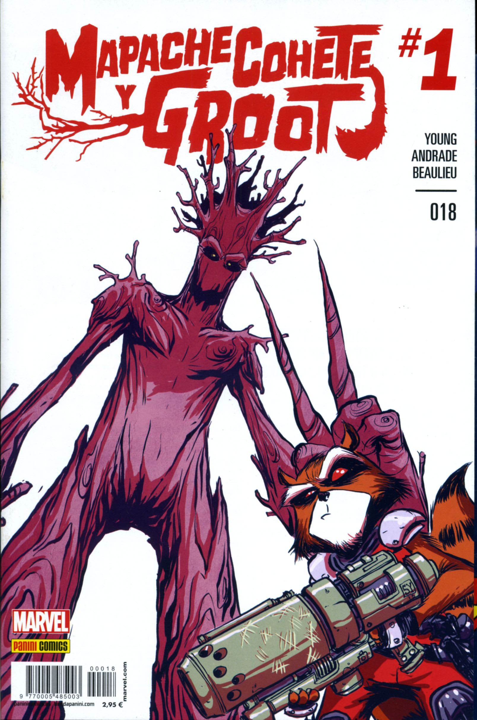Portada ampliada de Mapache Cohete y Groot #