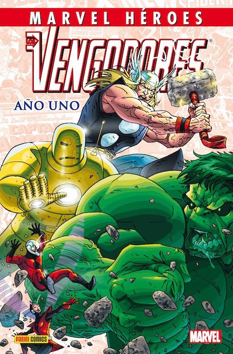 Portada ampliada de MARVEL HÉROES LOS VENGADORES AÑO UNO