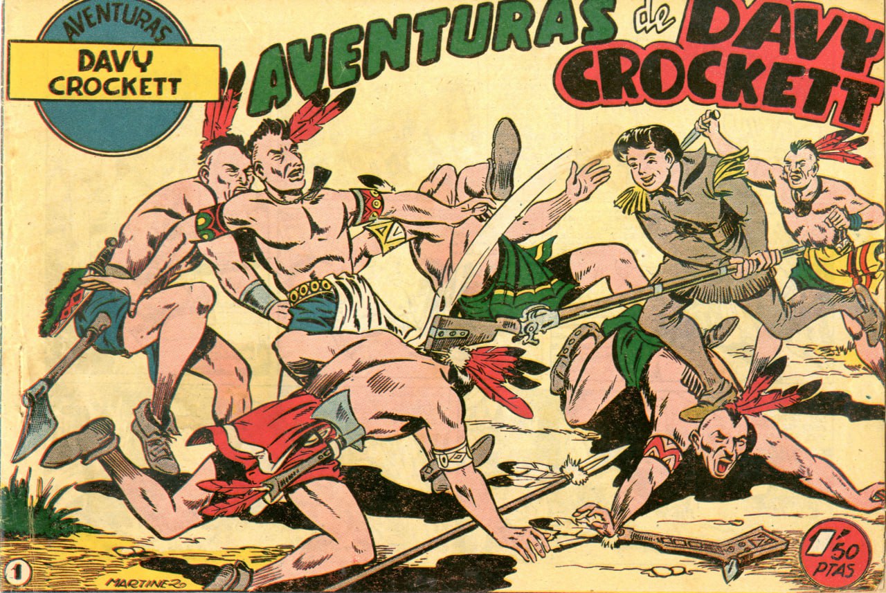 Portada ampliada de Aventuras de Davy Crockett