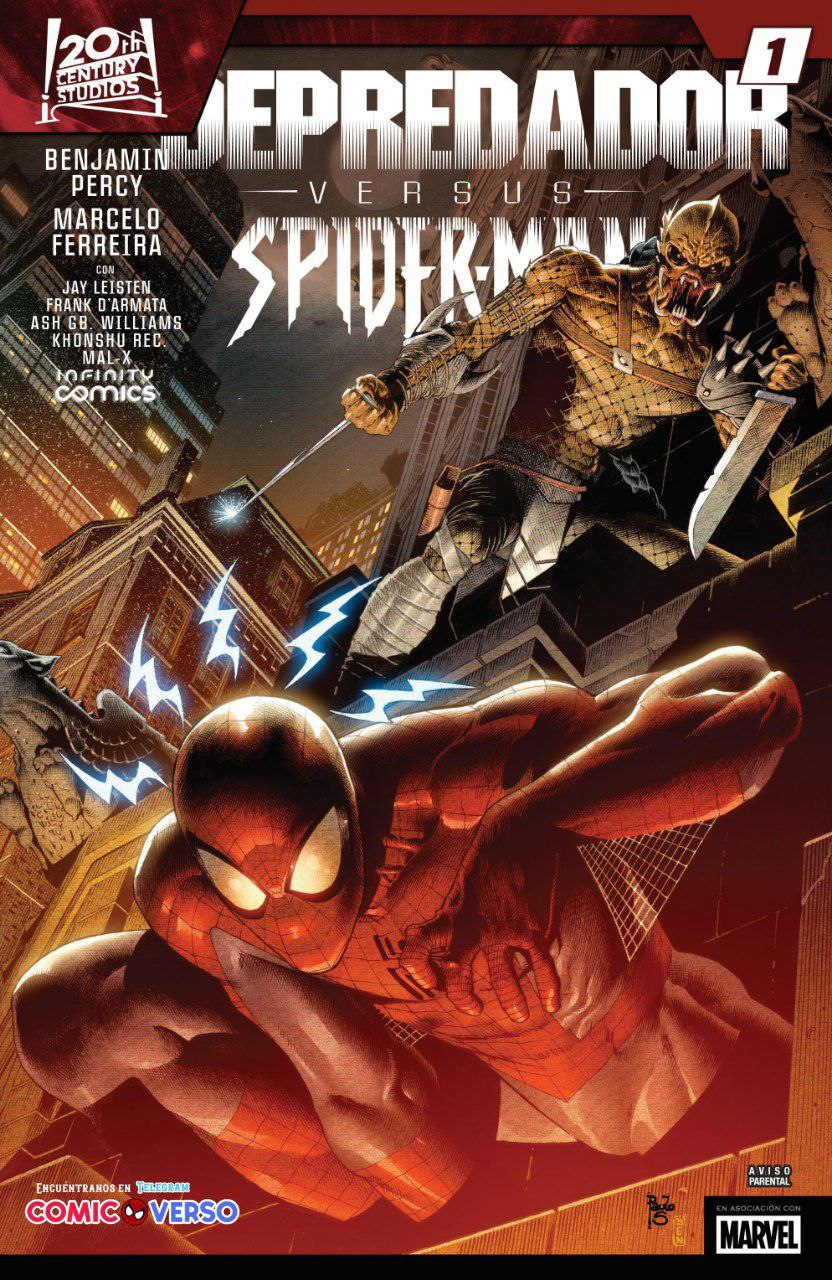 Portada ampliada de Jepredador Versus Spider-Man