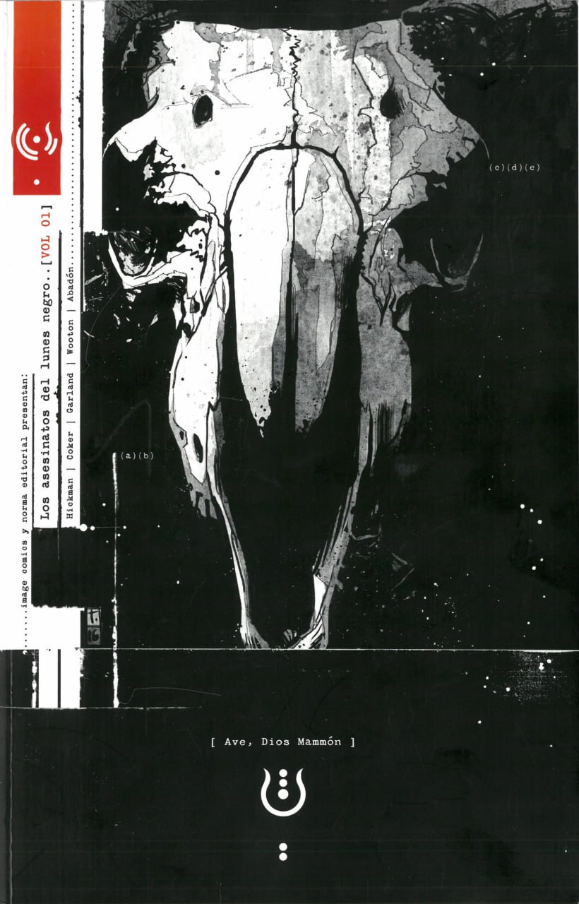 Portada ampliada de Los Asesinatos del Lunes Negro (de J.Hickman y T.Coker)(Ed.Norma)(2016-18)