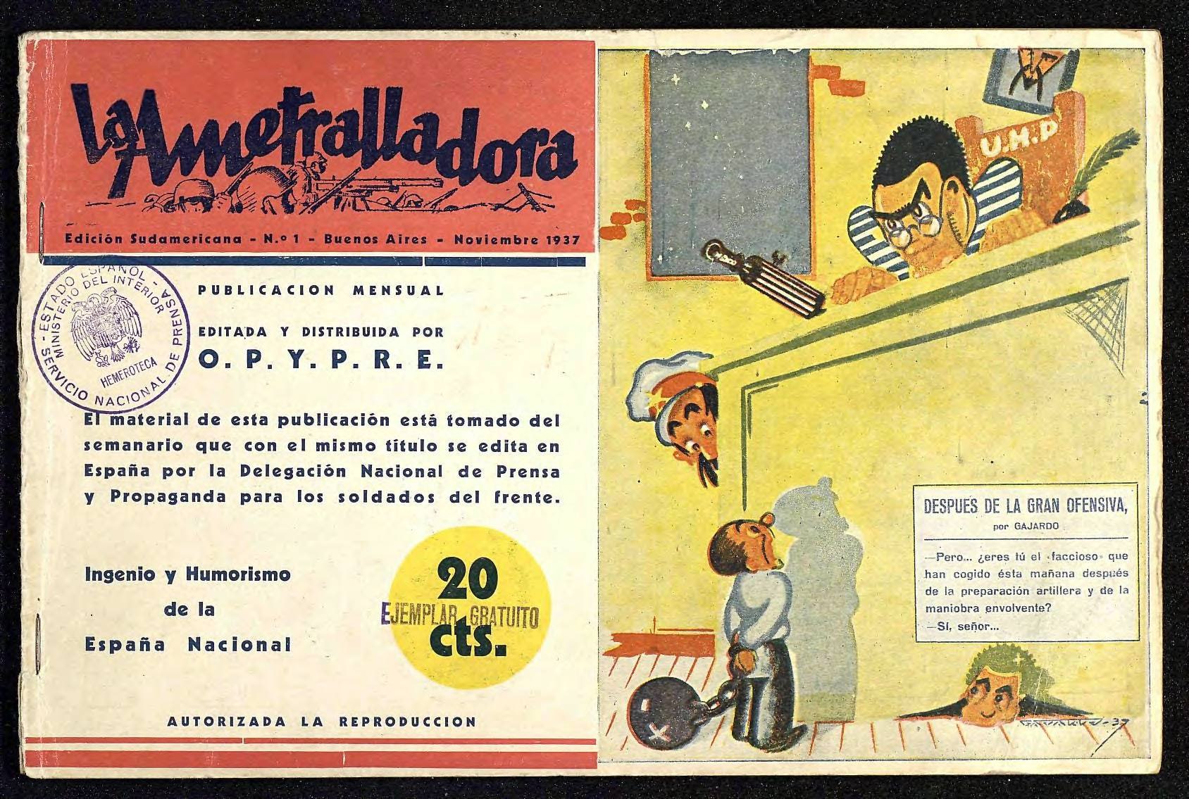 Portada ampliada de La ametralladora
