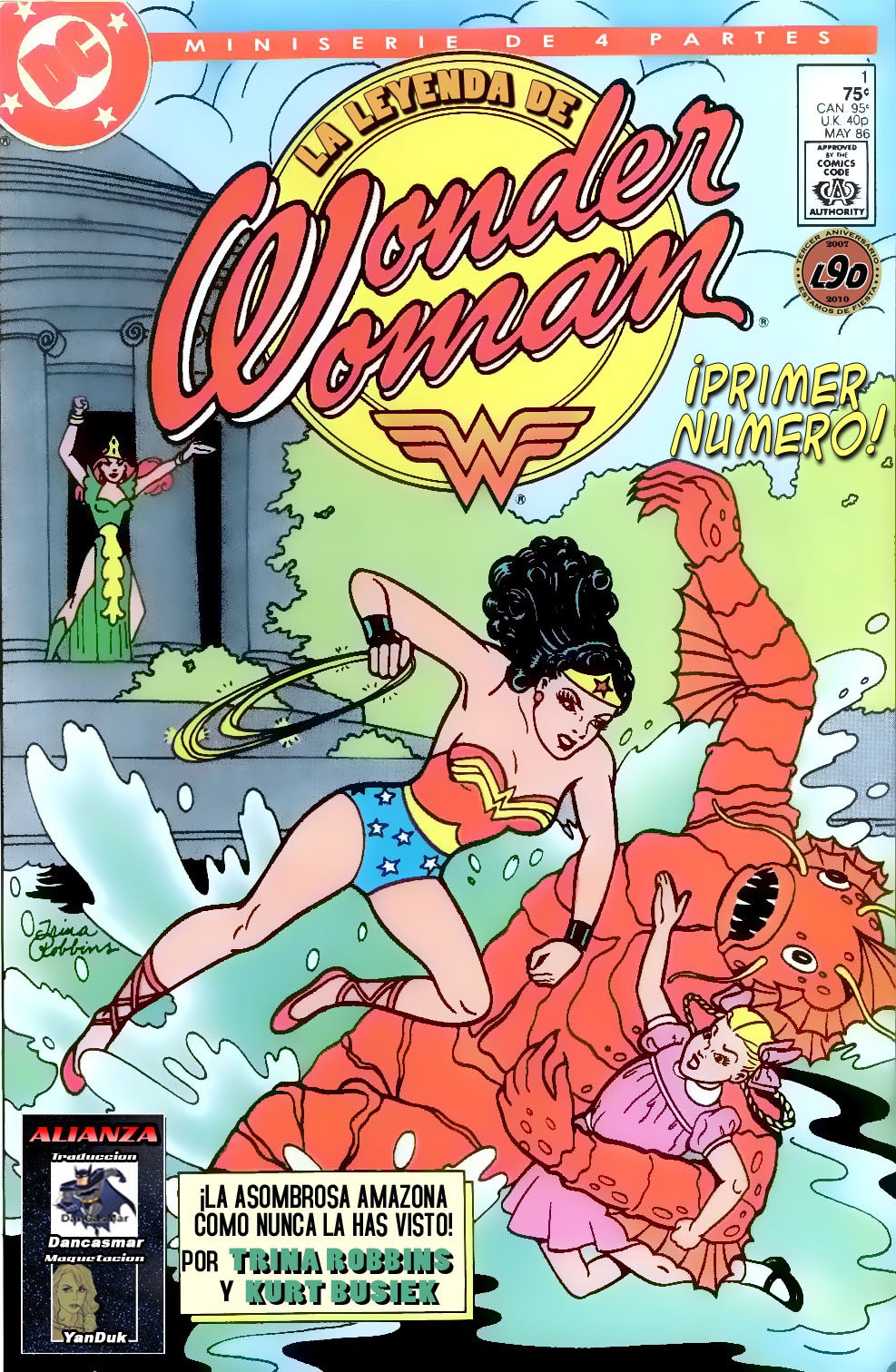 Portada ampliada de La leyenda de Wonder Woman