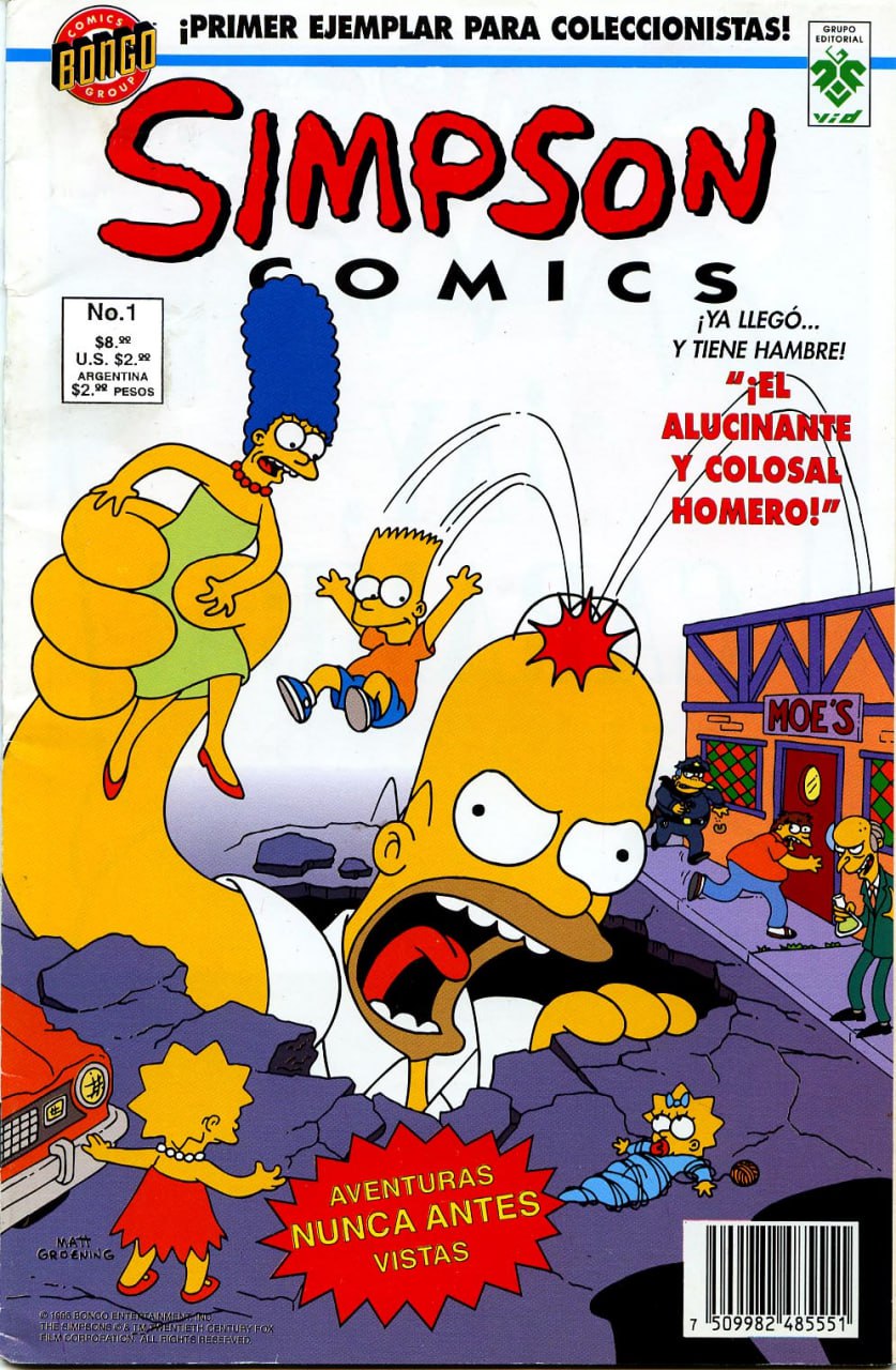 Portada ampliada de Simpson Comics
