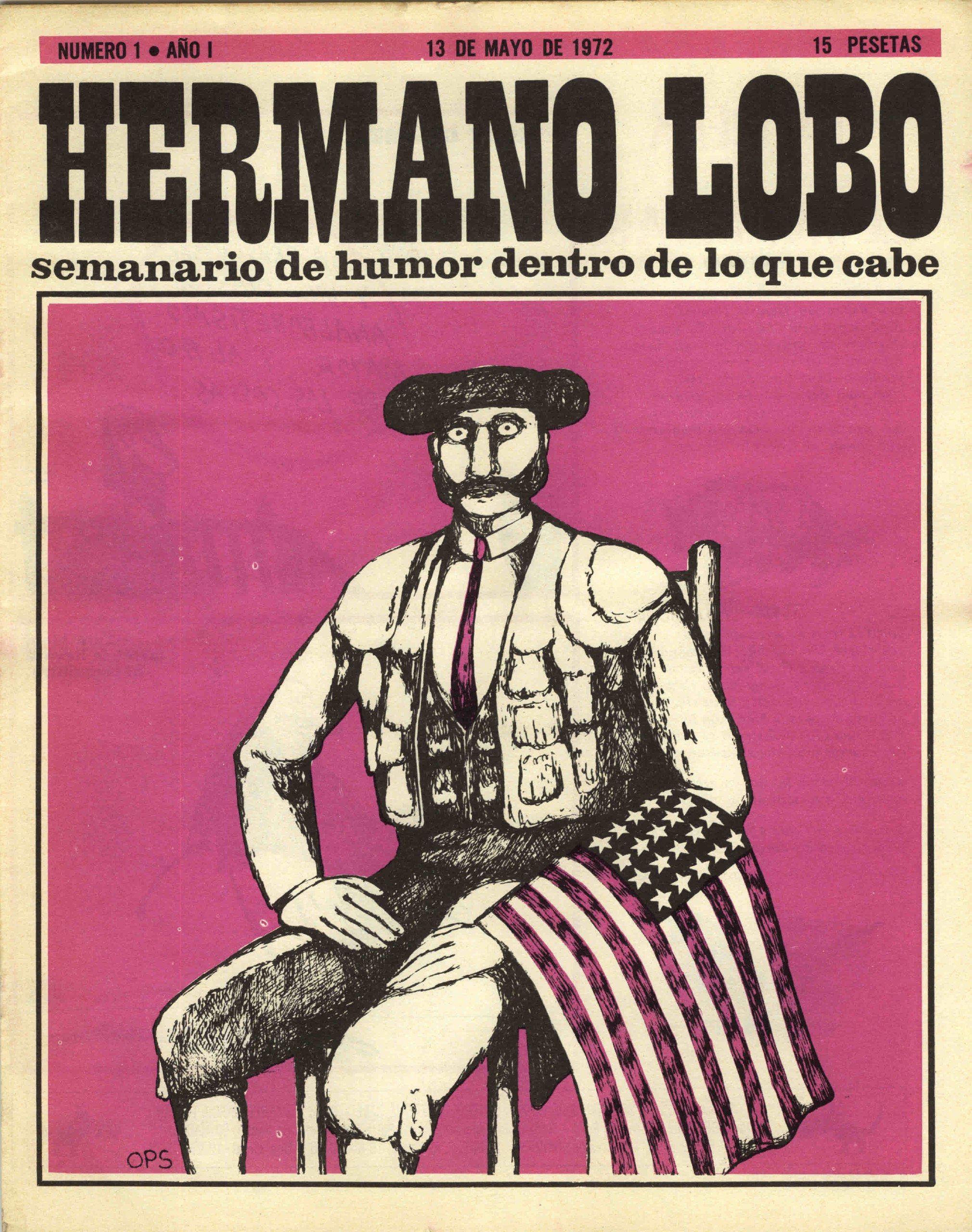 Portada ampliada de HERMANO LOBO semanario de humor dentro de lo que cabe