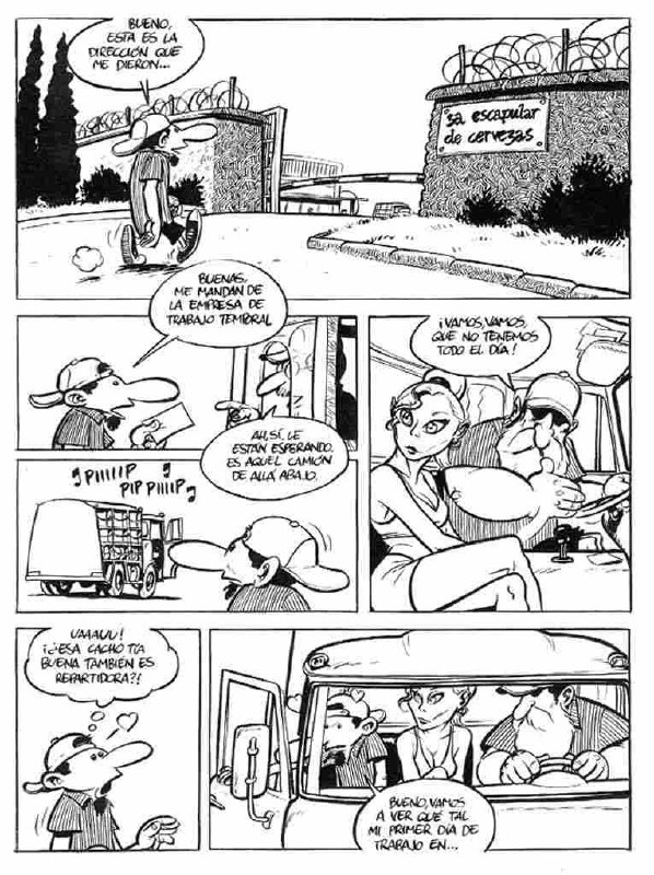 Portada ampliada de Los Repartidores de Cerveza (de PAU R.J.)(Ed.Recerca)(2004)