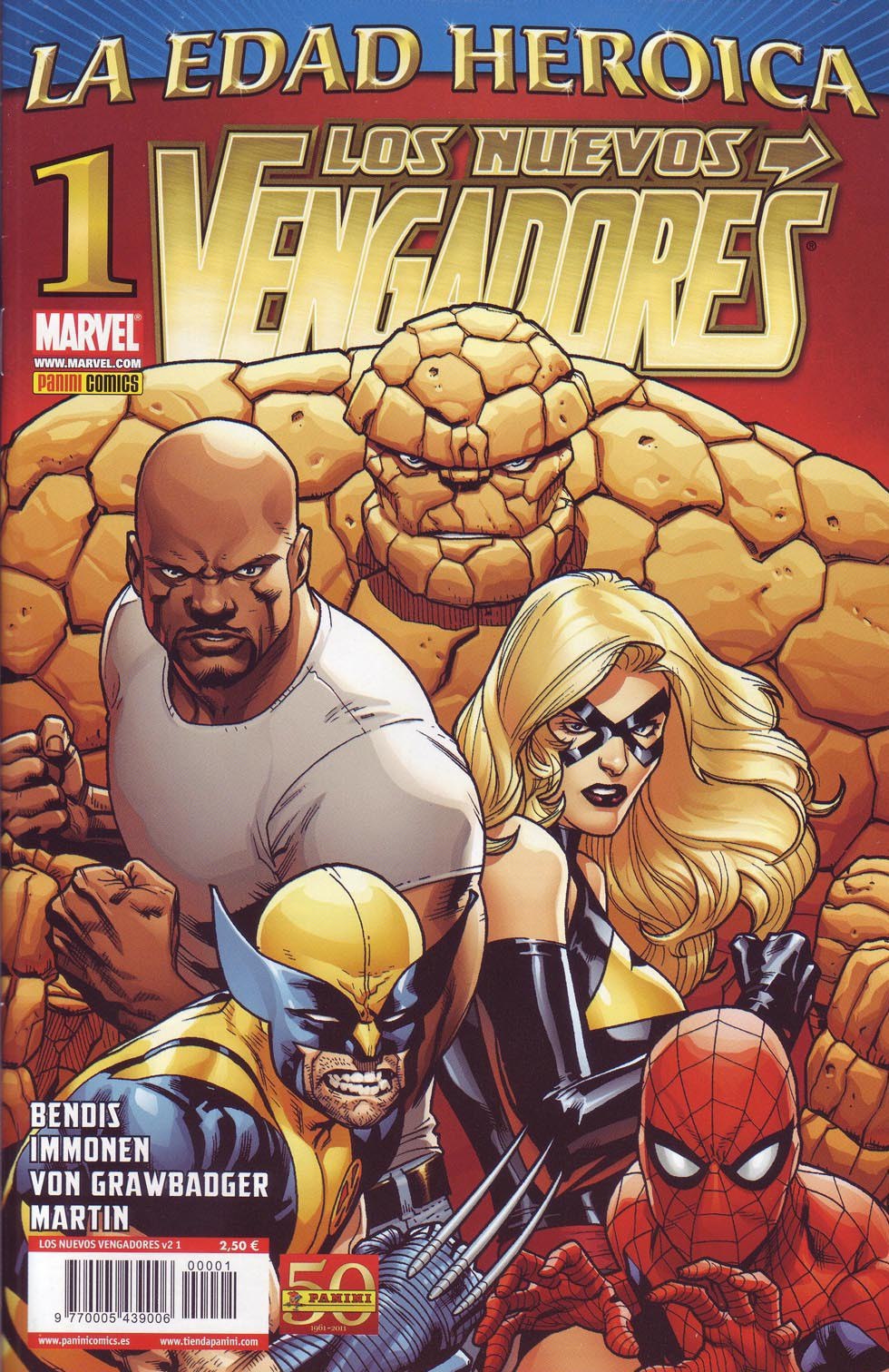 Portada ampliada de LA EDAD HEROICA LOS NUEVOS VENGADORES