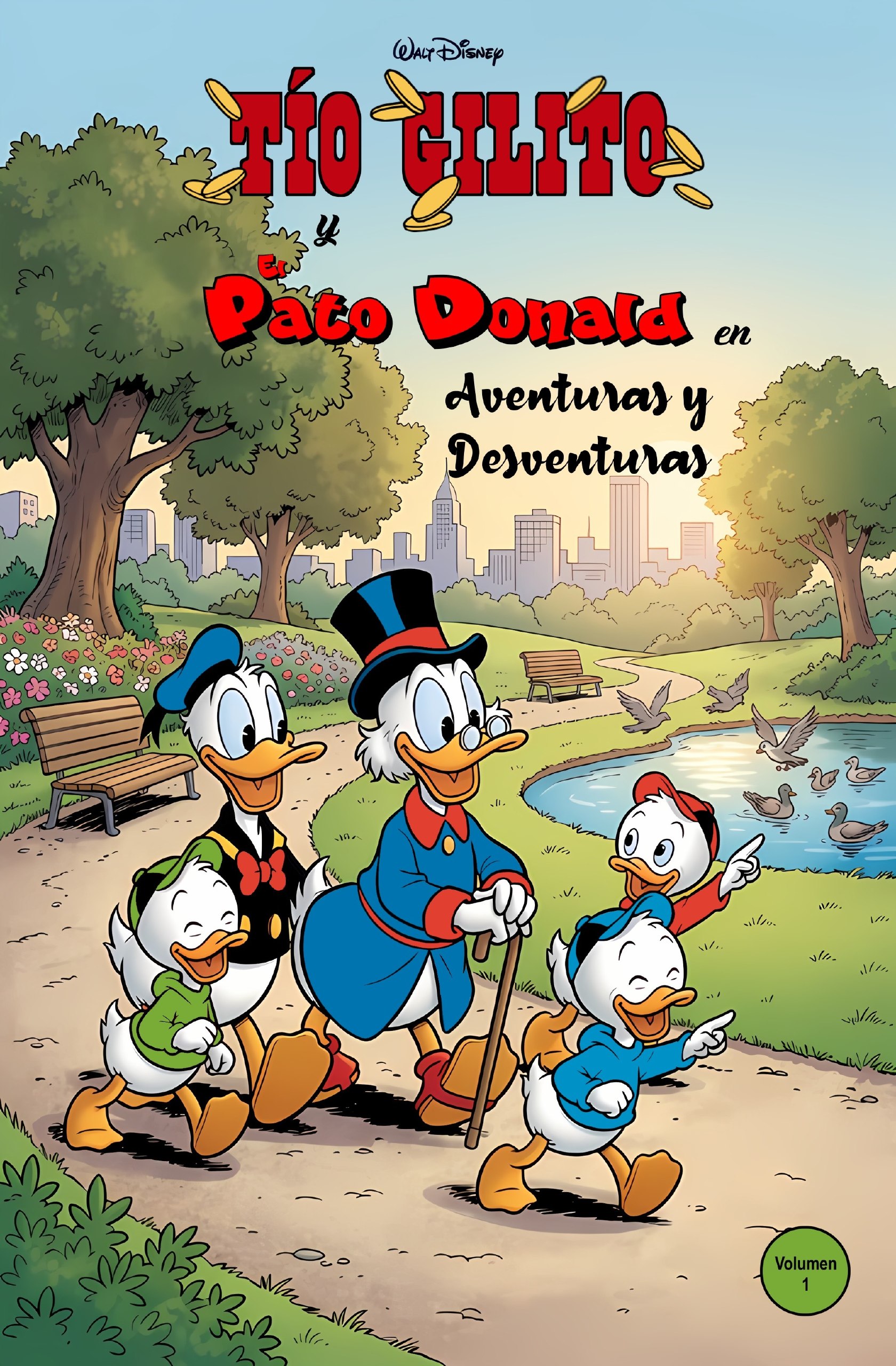 Portada ampliada de Tío Gilito y Pato Donald en Aventuras y Desventuras