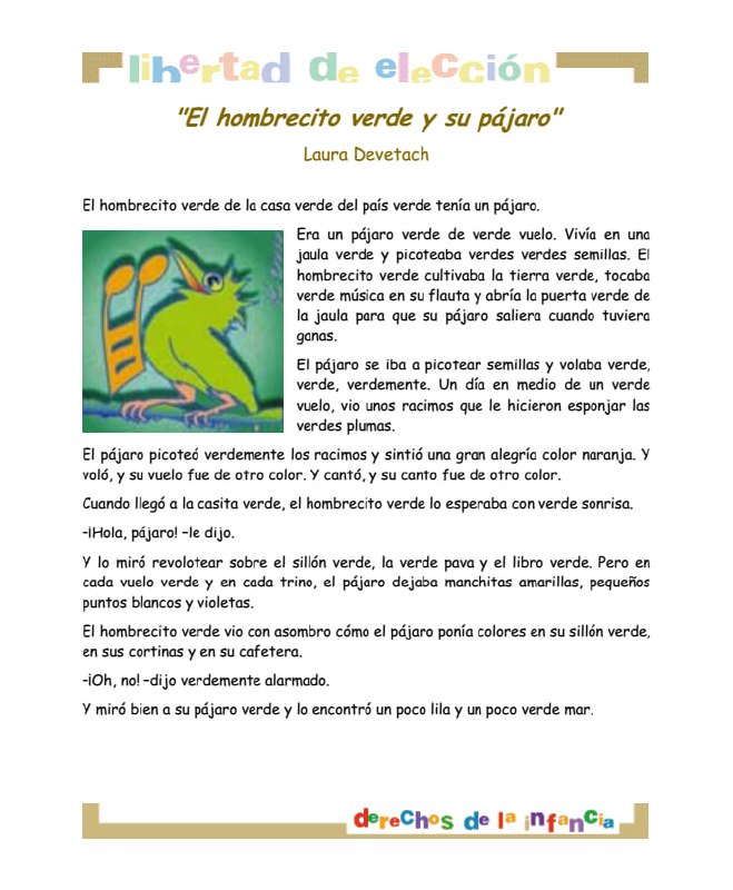 Portada ampliada de El hombrecito verde y su pájaro