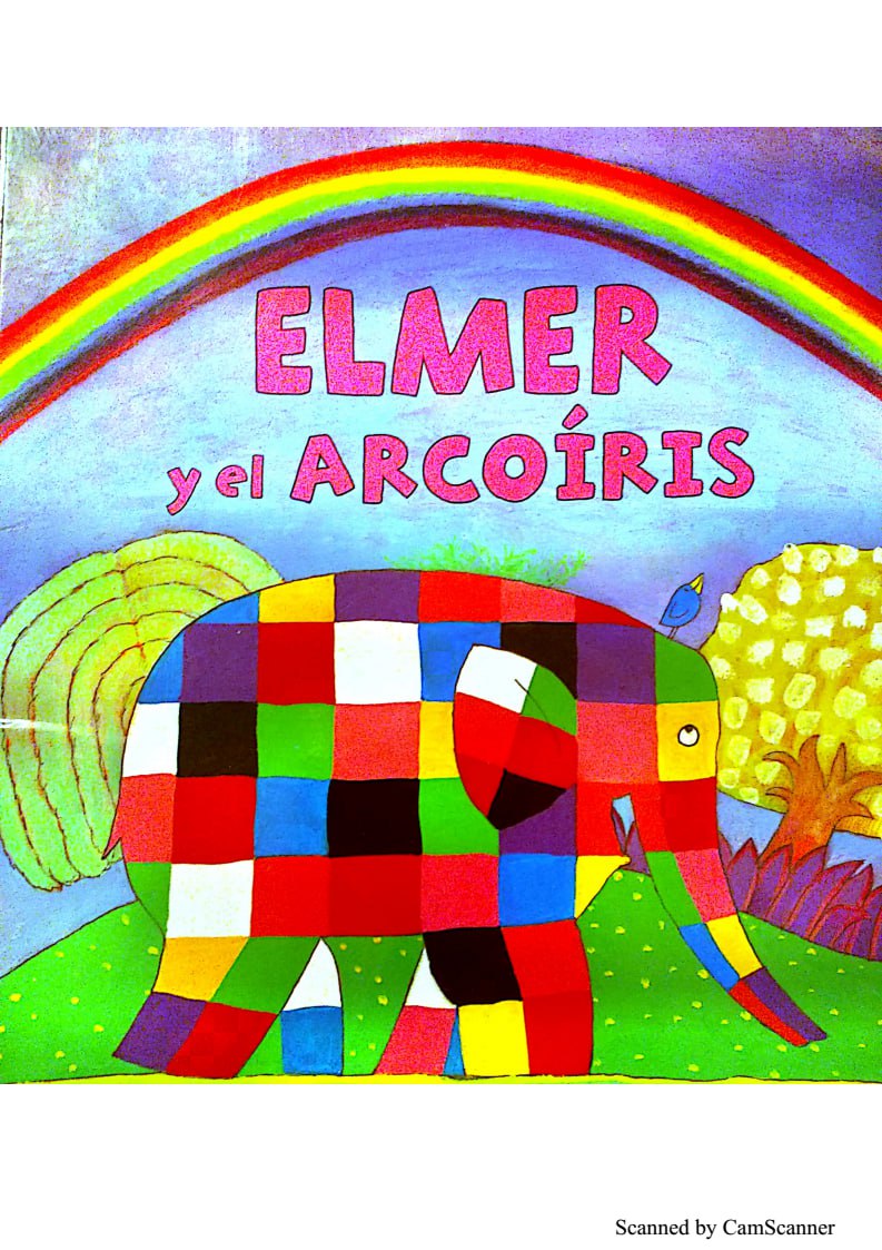 Portada ampliada de ELMER y el ARCOÍRIS