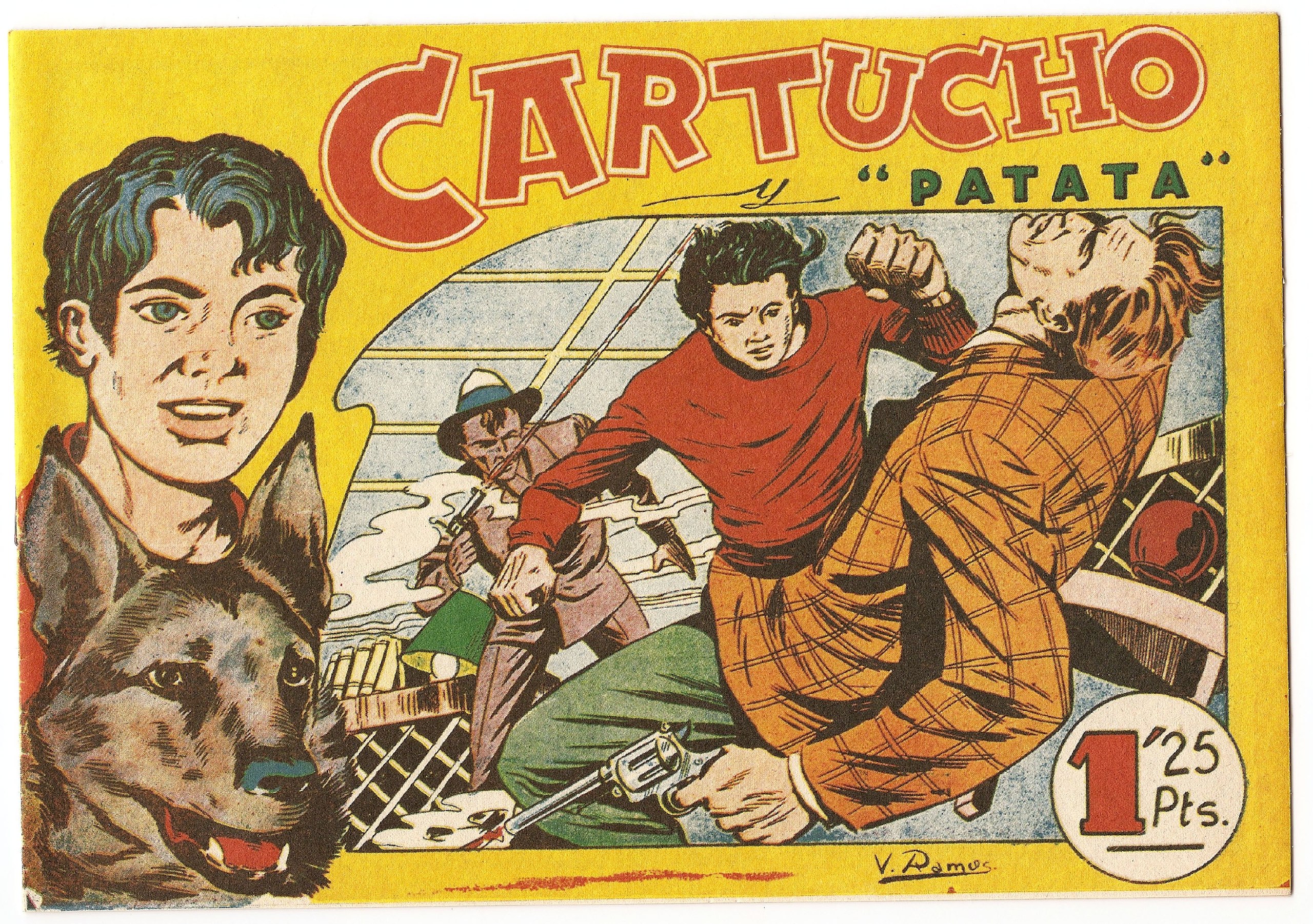 Portada ampliada de Cartucho y Patata (de V.Ramos F. y Santia)(Ed.Maga)(1956)