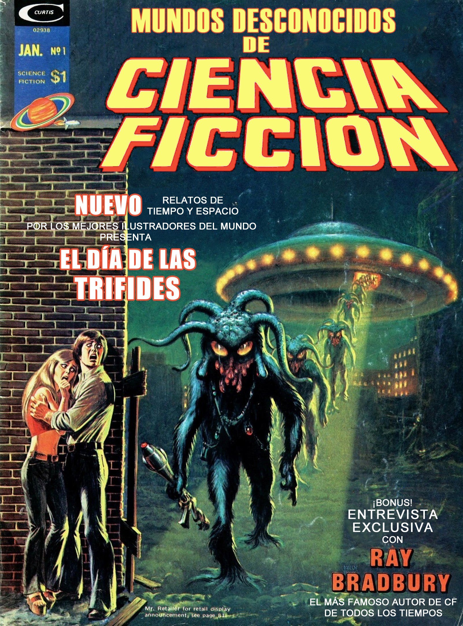 Portada ampliada de Mundos Desconocidos de Ciencia Ficción