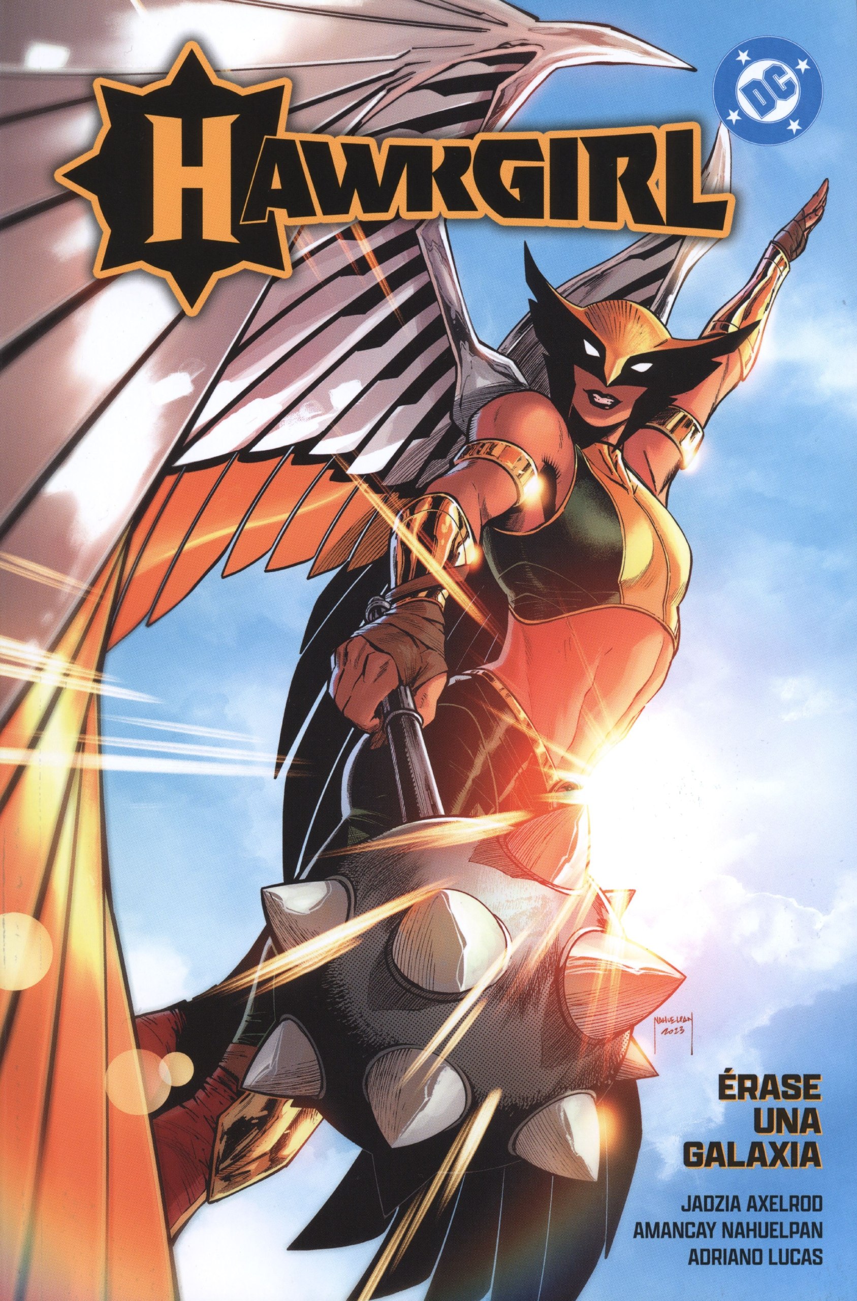 Portada ampliada de Hawkgirl.- rase una Galaxia - Amanecer de DC (Panini, Vol 2 USA) (Punkarra & Tildoras, CRG)