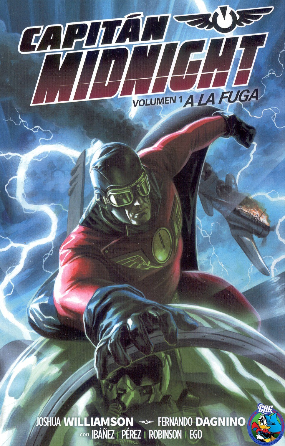 Portada ampliada de Capitán Midnight Volúmen 1 A la fuga