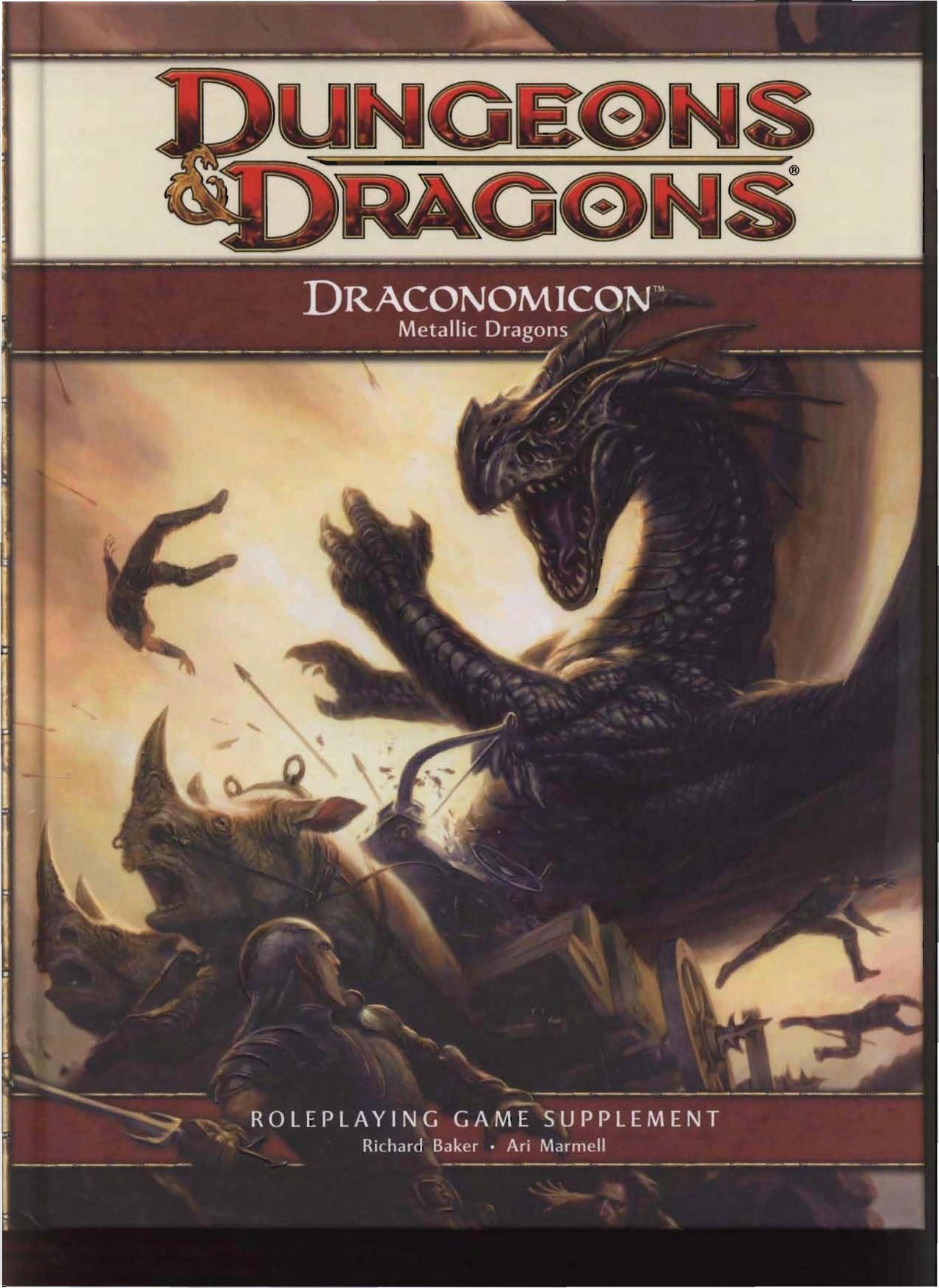 Portada ampliada de Dungeons & Dragons Draconomicon Metallic Dragons