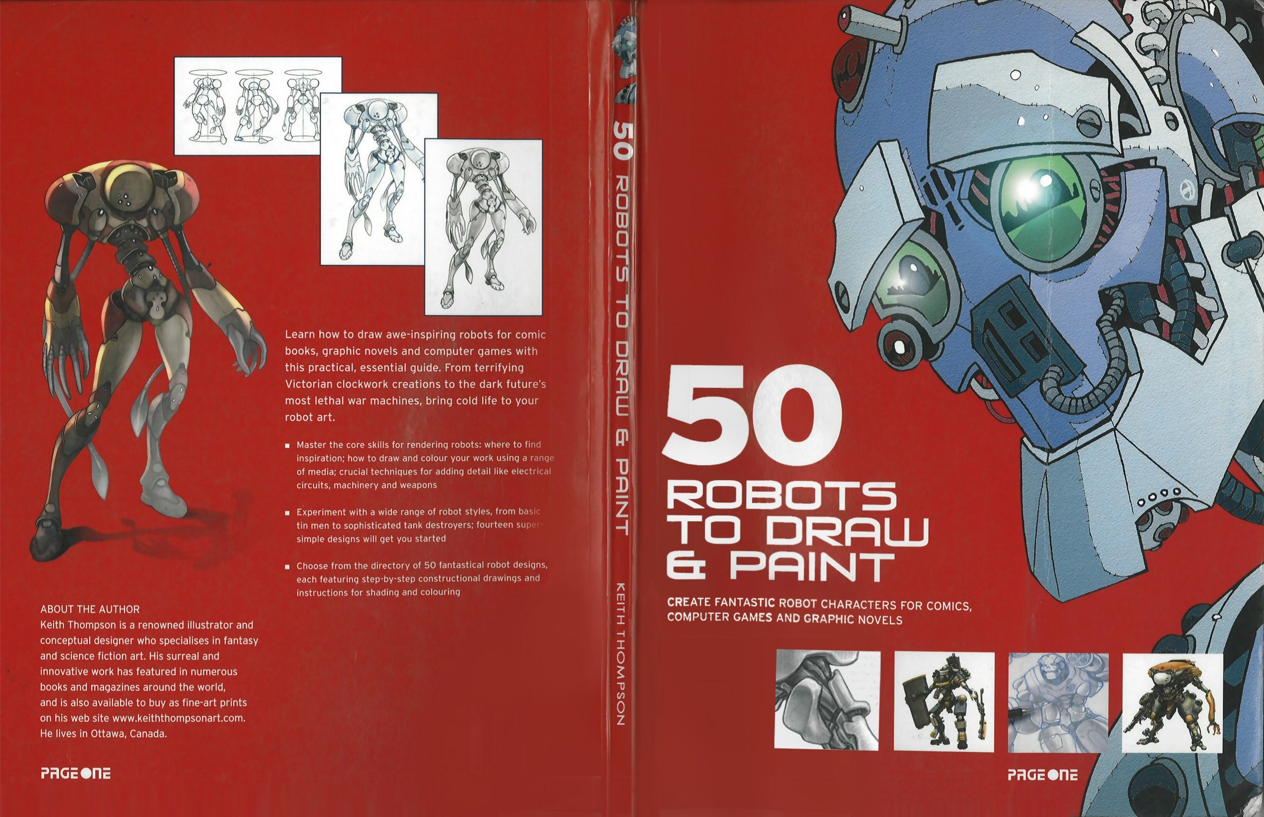 Portada ampliada de 50 ROBOTS TO DRAW & PAINT