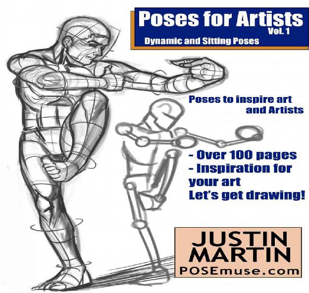 Portada ampliada de Poses for Artists Vol. 1 Dynamic and Sitting Poses